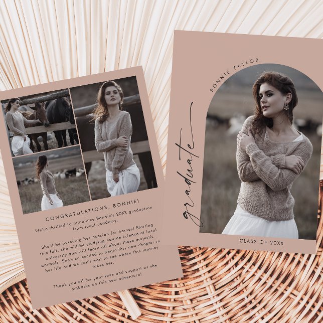 Anuncio de graduación de foto de graduado salmón a (Subido por el creador)