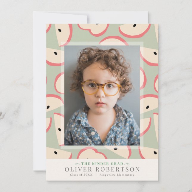 Anuncio de graduación de foto de Green Apple Boy (Anverso)