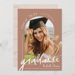 Anuncio de graduación de foto de Pampas Terracotta