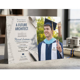 Anuncio de graduación de foto de plano del arquite