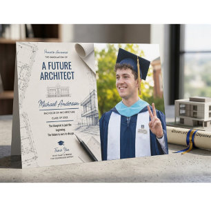 Anuncio de graduación de foto de plano del arquite