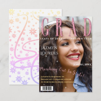 Anuncio de graduación de foto de portada de la rev