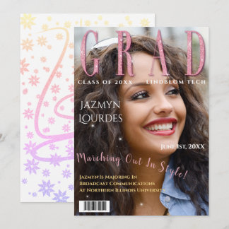 Anuncio de graduación de foto de portada de la rev