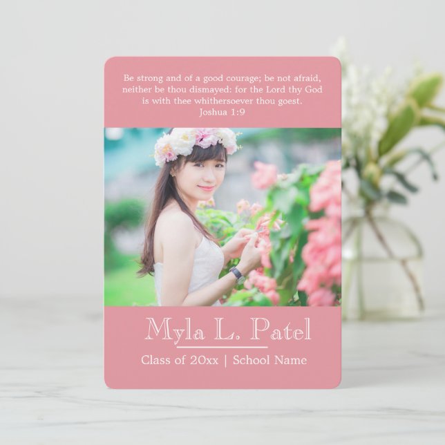 Anuncio de graduación de foto de Sagrada Escritura (Anverso de pie)