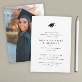 Anuncio de graduación de foto en blanco y negro cl