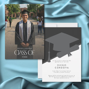 Anuncio de graduación de foto en blanco y negro mi