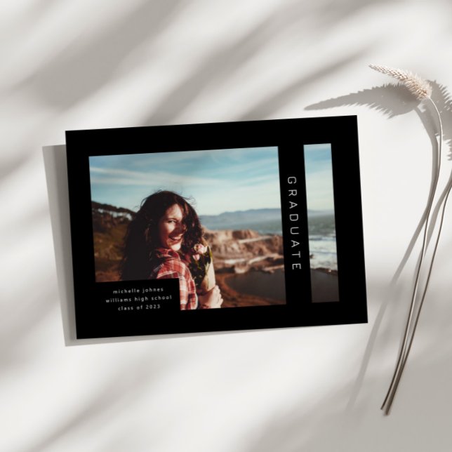 Anuncio de graduación de foto geométrica moderna (Subido por el creador)