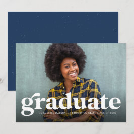 Anuncio de graduación de foto horizontal retro en