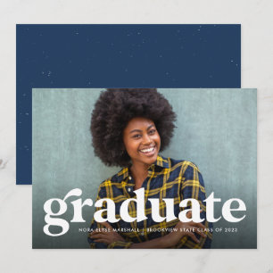 Anuncio de graduación de foto horizontal retro en 