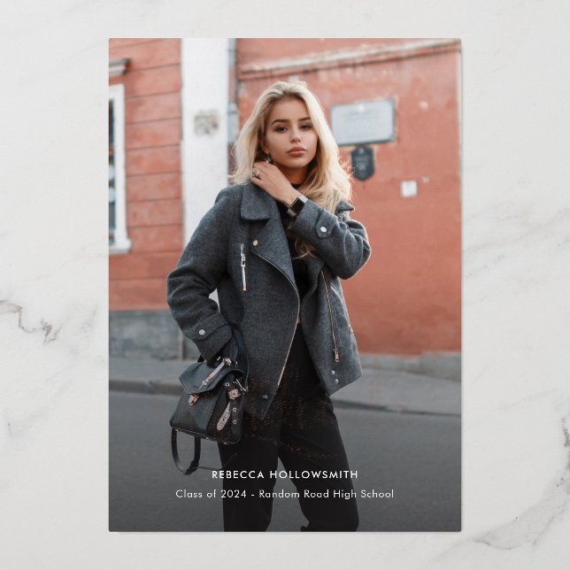 Anuncio de graduación de foto moderna (Anverso)