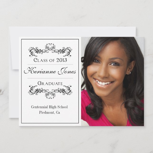 Anuncio de graduación de foto moderna (Anverso)