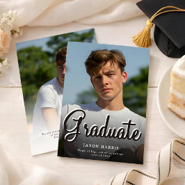Anuncio de graduación de foto moderna a dos caras