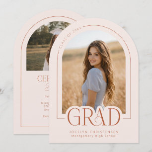 Anuncio de graduación de foto moderna en terracota