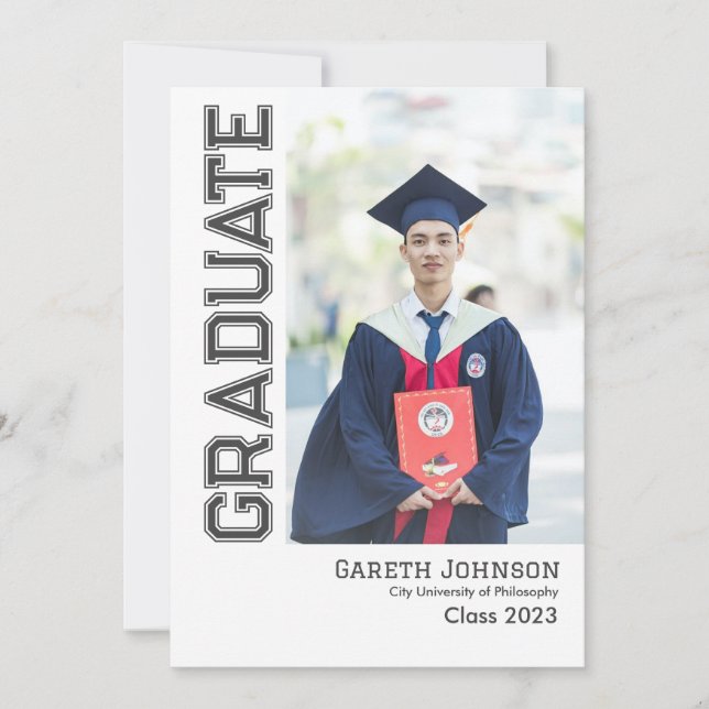 Anuncio de Graduación de Foto Moderna Sencilla (Anverso)