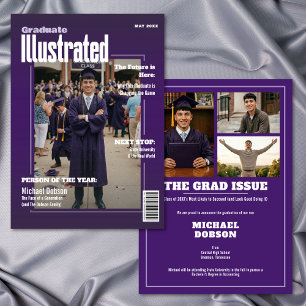 Anuncio de graduación de foto morada de la revista