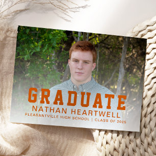 Anuncio de graduación de foto personalizada naranj