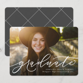 Anuncio de graduación de foto simple con letra mod
