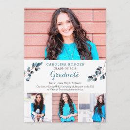 Anuncio de graduación de fotos de ramas elegantes