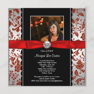 Anuncio de graduación de fotos rojas y negras de c