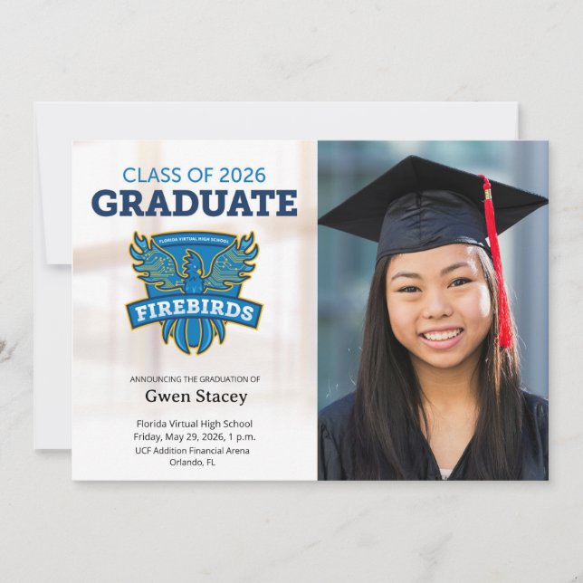 Anuncio de graduación de FVHS 2026 con foto (claro (Anverso)