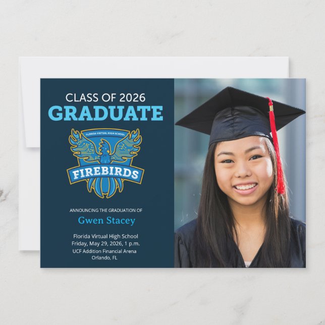 Anuncio de graduación de FVHS 2026 con foto (oscur (Anverso)