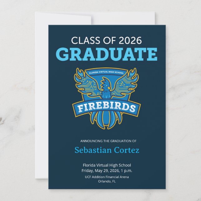 Anuncio de graduación de FVHS 2026 (Oscuro) (Anverso)