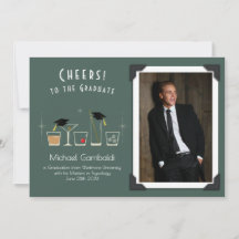 Anuncio de graduación de gorra y cóctel