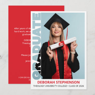 Anuncio de graduación de graduado en derecho 2026