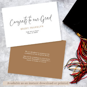 Anuncio de graduación de guión minimalista