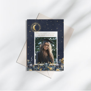 Anuncio de graduación de la luna floral celestial