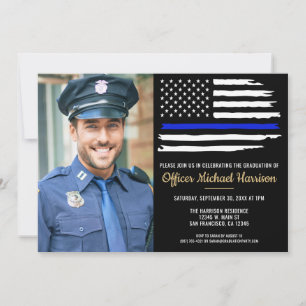 Anuncio de graduación de la policía con la línea a