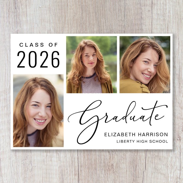 Anuncio de graduación de la promoción de 2026 con  (Cherish the milestone: share your graduate's achievement with a custom photo graduation announcement)