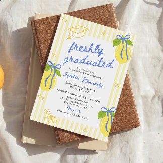 Anuncio de graduación de limón recién graduado