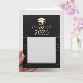 Anuncio de graduación de lujo en negro y dorado