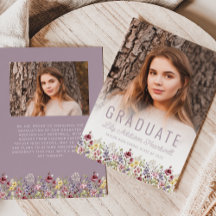 Anuncio de graduación de Mauve Flor Silvestre Boho