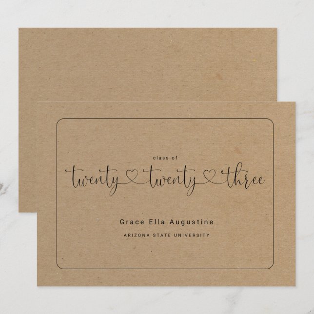 Anuncio de graduación de mujer linda (Anverso / Reverso)