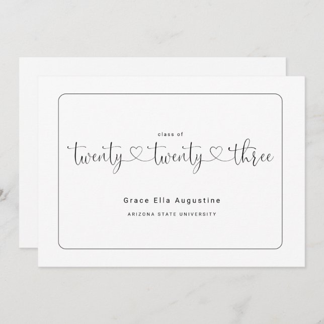 Anuncio de graduación de mujer linda (Anverso / Reverso)