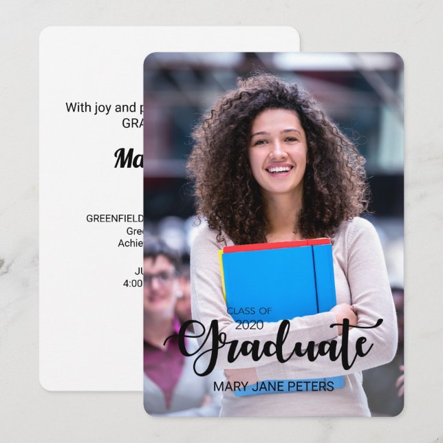 Anuncio de graduación de nombre personalizable 202 (Anverso / Reverso)