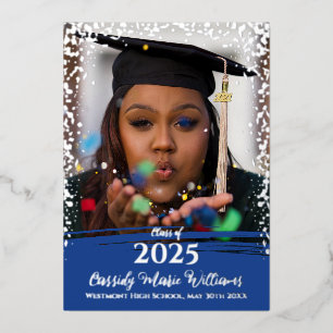Anuncio de graduación de papel de aluminio con con