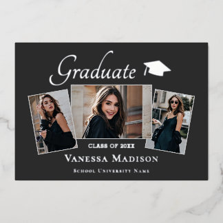 Anuncio de graduación de papel de aluminio moderno