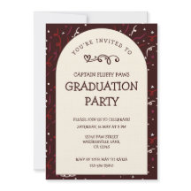 Anuncio de Graduación de Perro Invitación Black Ch