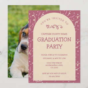 Anuncio de Graduación de Perro Rosa Dorado y Champ