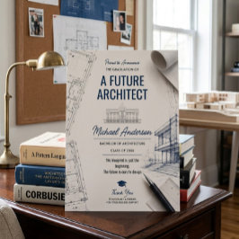 Anuncio de graduación de plano de arquitecto futur