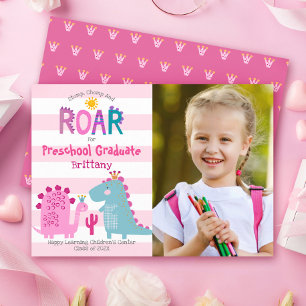 Anuncio de graduación de preescolar con foto de di
