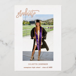 Anuncio de graduación de Relieve metalizado fotogr