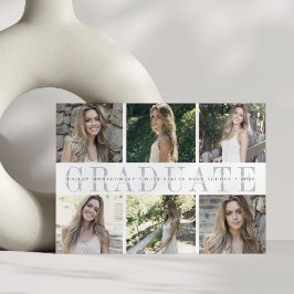 Anuncio de graduación de seis fotos | Franja centr