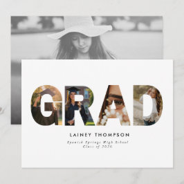Anuncio de graduación de tipografía de imagen GRAD