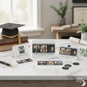 Anuncio de graduación de tira de película moderna