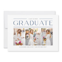 Anuncio de graduación de tres fotos con tipografía
