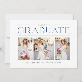 Anuncio de graduación de tres fotos con tipografía